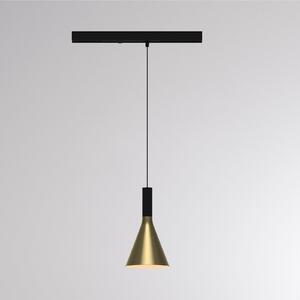 Molto Luce LED-viseča svetilka na tirnici LORA I, medenina, Ø 15 cm, 40° CCT, trifazna, Zlata / medeninasta, Dnevna soba / jedilnica, Kovina, Sodobni, Sistem tirnic