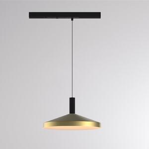 Molto Luce LED-viseča svetilka na tirnici LORA III, medenina, Ø 36 cm, 40°, CCT, trifazna, Zlata / medeninasta, Dnevna soba / jedilnica, Kovina, Sodobni, Sistem tirnic