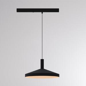 Molto Luce LED-viseča svetilka na tirnici LORA III, črna, Ø 36 cm, 40°, CCT, trifazna, Črna, Dnevna soba / jedilnica, Kovina, Sodobni, Sistem tirnic