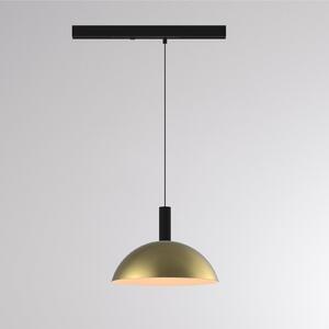 Molto Luce LED-viseča svetilka na tirnici LORA II, medenina, Ø 24 cm, 40° CCT, trifazna, Zlata / medeninasta, Dnevna soba / jedilnica, Kovina, Sodobni, Sistem tirnic