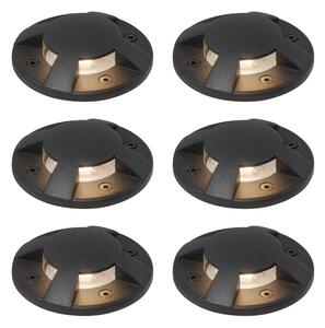 Komplet 6 modernih talnih reflektorjev črna GU10 50mm 4-Light Effect IP65 - Cellar