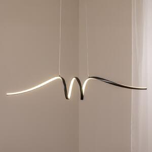 Milagro Lighting LED obesna svetilka Loop, kovina, črna-krom, 4.000 K, Črna, Dnevna soba / jedilnica, Kovina, Sodobni