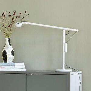 HAY LED-namizna svetilka Fifty-Fifty, siva, 45 cm, z možnostjo zatemnitve, zatemnjen, Siva, Študija / pisarna, Aluminij, Dizajn