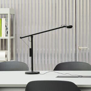 HAY LED-namizna svetilka Fifty-Fifty, črna, 45 cm, z možnostjo zatemnitve, zatemnjen, Črna, Študija / pisarna, Aluminij, Dizajn