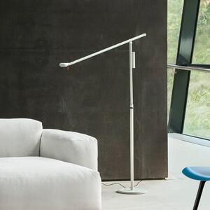 HAY LED-stoječa svetilka Fifty-Fifty, siva, višina 135 cm, z možnostjo, zatemnjen, Siva, Dnevna soba / jedilnica, Aluminij, Dizajn