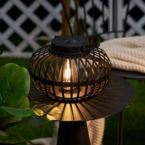 Pauleen LED-sončna namizna svetilka SUNSHINE BLISS, črna, 17 cm, IP44, Črna, Bambus, Mladostno bivanje