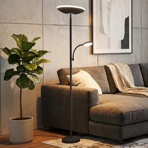 Briloner LED-stojna svetilka Sira, črna, CCT, dotikni regulator svetlobe, svetloba za, zatemnjen, Črna, Študija / pisarna, Kovina, Sodobni