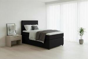 BOXSPRING POSTELJA 90 cm x 200 cm , tekstil, leseni material barve grafita