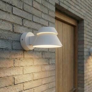 Lucande LED-stenna svetilka za zunanjo uporabo Moena, svetlo siva, kovina, IP44, Siva, Aluminij, Sodobni