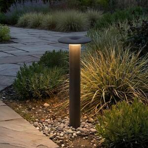 Lucande LED-svetilka Haloa, črna, višina 50 cm, IP54, Črna, Aluminij, Sodobni