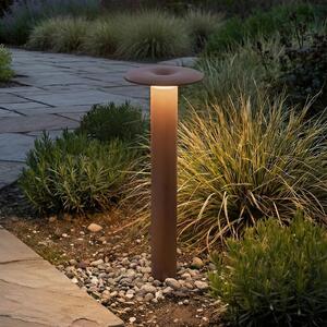 Lucande LED-svetilka Haloa, rjava/rjava, višina 50 cm, IP54, Rjava / rjasta, Aluminij, Sodobni