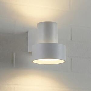 Lucande LED-stenna svetilka za zunanjo uporabo Elune, svetlo siva, IP44,, Siva, Aluminij, Sodobni