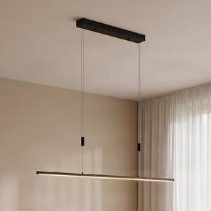 Lucande LED viseča svetilka Stakato, 120 cm, 6-žarilna, z možnostjo zatemnitve, zatemnjen, Črna, Dnevna soba / jedilnica, Kovina, Sodobni