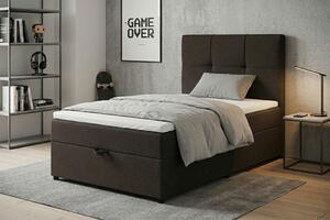 POSTELJA Z VZMETNICO 100 cm x 200 cm , tekstil, leseni material rjava