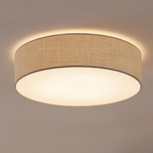 Eko-Light Stropna svetilka Leano, siva, platno, premer 50 cm, zatemnjen, Siva, Dnevna soba / jedilnica, Tkanine / tekstil, Sodobni