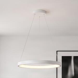Arcchio LED-visoka svetilka Albiona, bela, 1 obroč, Ø 60 cm, zatemnjen, Bela, Kuhinja, Kovina, Sodobni
