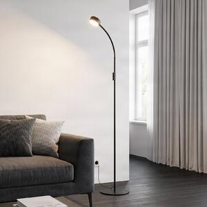 Lindby LED-stoječa svetilka Maori, 140 cm, črna, CCT, z možnostjo zatemnitve, zatemnjen, Črna, Študija / pisarna, Kovina, Sodobni