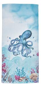 Modra bombažna brisača za na plažo 76x160 cm Octopus – Catherine Lansfield