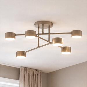 EMIBIG LIGHTING Stropna svetilka HALO, bež, premer 60 cm, 6-žarilna, kovinska, GX53, zatemnjen, Bež, Dnevna soba / jedilnica, Kovina, Sodobni, Polkrožni strop z razmikom
