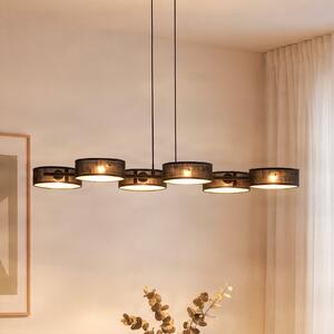 EMIBIG LIGHTING Visoka svetilka DRUMZ, črna, dolžina 100 cm, 6-žarilna, tekstil, E14, zatemnjen, Črna, Dnevna soba / jedilnica, Tkanine / tekstil, Sodobni
