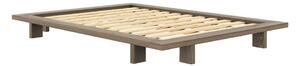 Rjava zakonska postelja iz masivnega bora z letvenim dnom 140x200 cm Japan – Karup Design