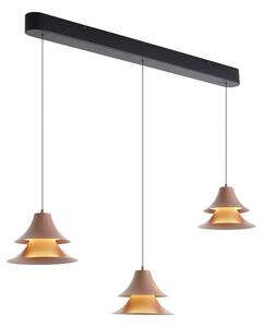 Viseča svetilka črna z moka barvo vklj. LED 3-stopenjsko zatemnjevanje 3-luči Easylift - Witch