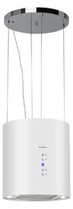 Klarstein Barett, otočna kuhinjska napa, Ø 38 cm, recirkulacija 560 m³ / h, LED, filter z aktivnim ogljem, nerjaveče jeklo, bela