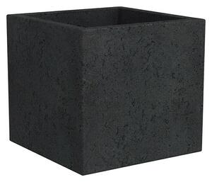 Scheurich Kvadraten cvetlični lonec C-Cube (Zunanje dimenzije (Do x Š x V): 28,5 x 28,5 x 27 cm, Plastika, Črna)