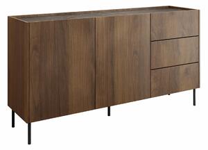 Komoda Comfivo Belviro 101, Črni marmor, Oreh, 78x160x37cm