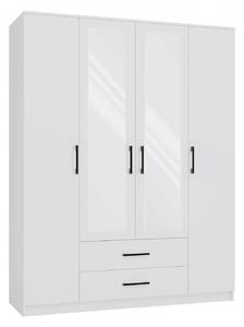 Garderobna omara Mandeville 117, Bela, 205x160x52cm, Vrata omare: S tečaji,Število vrat