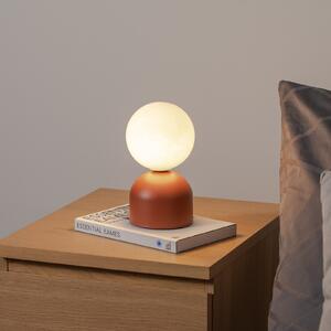 TK Lighting Namizna svetilka Miki, terakota, višina 21 cm, kovina/steklo, G9, Rjava / rjasta, spalnica, Kovina, Sodobni
