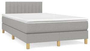 VidaXL Boxspring postelja z vzmetnico svetlo siva 120x190 cm blago