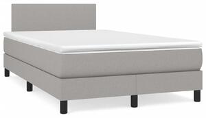 VidaXL Boxspring postelja z vzmetnico svetlo siva 120x190 cm blago