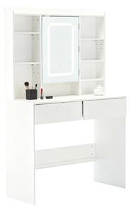 JAKS Toaletna mizica Exclusive z LED ogledalom z odpiranjem bela