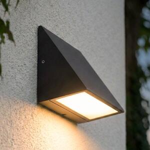 Lindby LED zunanja stenska svetilka Triava, črna, aluminij, IP65, Črna, Aluminij, Sodobni