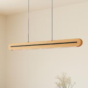 Lucande LED obesna svetilka Darnor, les, CCT, dolžina 100 cm, zatemnjen, Les, Dnevna soba / jedilnica, Les, Sodobni