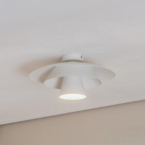 Luminex Stropna svetilka Plato, bela, kovina, Ø 38 cm, E27, zatemnjen, Bela, Dnevna soba / jedilnica, Kovina, Sodobni