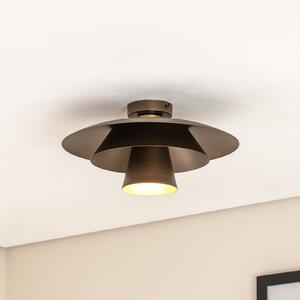 Luminex Stropna svetilka Plato, titan, kovina, Ø 38 cm, E27, zatemnjen, Siva, Dnevna soba / jedilnica, Kovina, Sodobni
