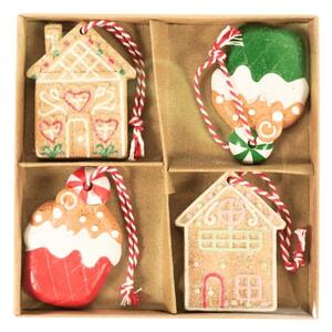 Set 4 kosov božičnih okraskov WINTER SWEETS 6 cm