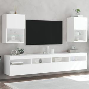 VidaXL TV omarica z LED lučkami 2 kosa bela 40,5x30x60 cm