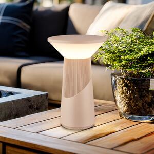 Briloner LED namizna svetilka na baterije Pilia, bež, višina 24 cm, IP44, zatemnjen, Bež, Dnevna soba / jedilnica, Kovina, Sodobni