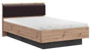 Carryhome Postelja Raven, Barva Hrasta, Temno Siva, 140x200