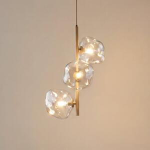TK Lighting Visoka svetilka Lava, 3-žarilna, Ø 29 cm, pesek/konjak, G9, zatemnjen, Bež, Dnevna soba / jedilnica, Steklo, Sodobni