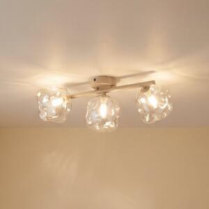 TK Lighting Stropna svetilka Lava, s tremi žarnicami, dolžina 50 cm, barva pesek/konjak, G9, zatemnjen, Bež, Dnevna soba / jedilnica, Steklo, Sodobni