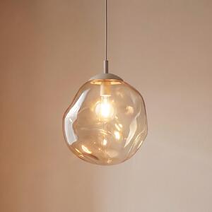 TK Lighting Visoka svetilka Lava, Ø 35 cm, E27, pesek/konjak, steklo, zatemnjen, Bež, Dnevna soba / jedilnica, Steklo, Sodobni