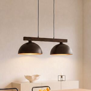 TK Lighting Visoka svetilka Oslo, rjava, z dvema žarnicama, dolžina 83 cm, E27, zatemnjen, Rjava / rjasta, Dnevna soba / jedilnica, Kovina, Sodobni