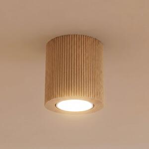TK Lighting Stropni reflektor Eve, višina 8,5 cm, GU10, les, zatemnjen, Les, Dnevna soba / jedilnica, Les, Sodobni