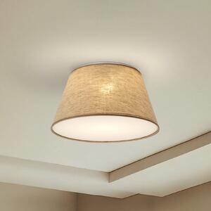 TK Lighting Stropna svetilka Formo, bež, lan, Ø 38 cm, E27, zatemnjen, Bež, Dnevna soba / jedilnica, Tkanine / tekstil, Sodobni