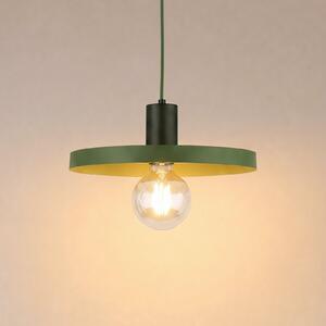 TK Lighting Visoka svetilka Sila, zelena, kovinska, Ø 30 cm, E27, zatemnjen, Zelena, Dnevna soba / jedilnica, Kovina, Sodobni
