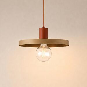 TK Lighting Visoka svetilka Sila, pesek/rdeča, kovina, Ø 30 cm, E27, zatemnjen, Bež, Dnevna soba / jedilnica, Kovina, Sodobni